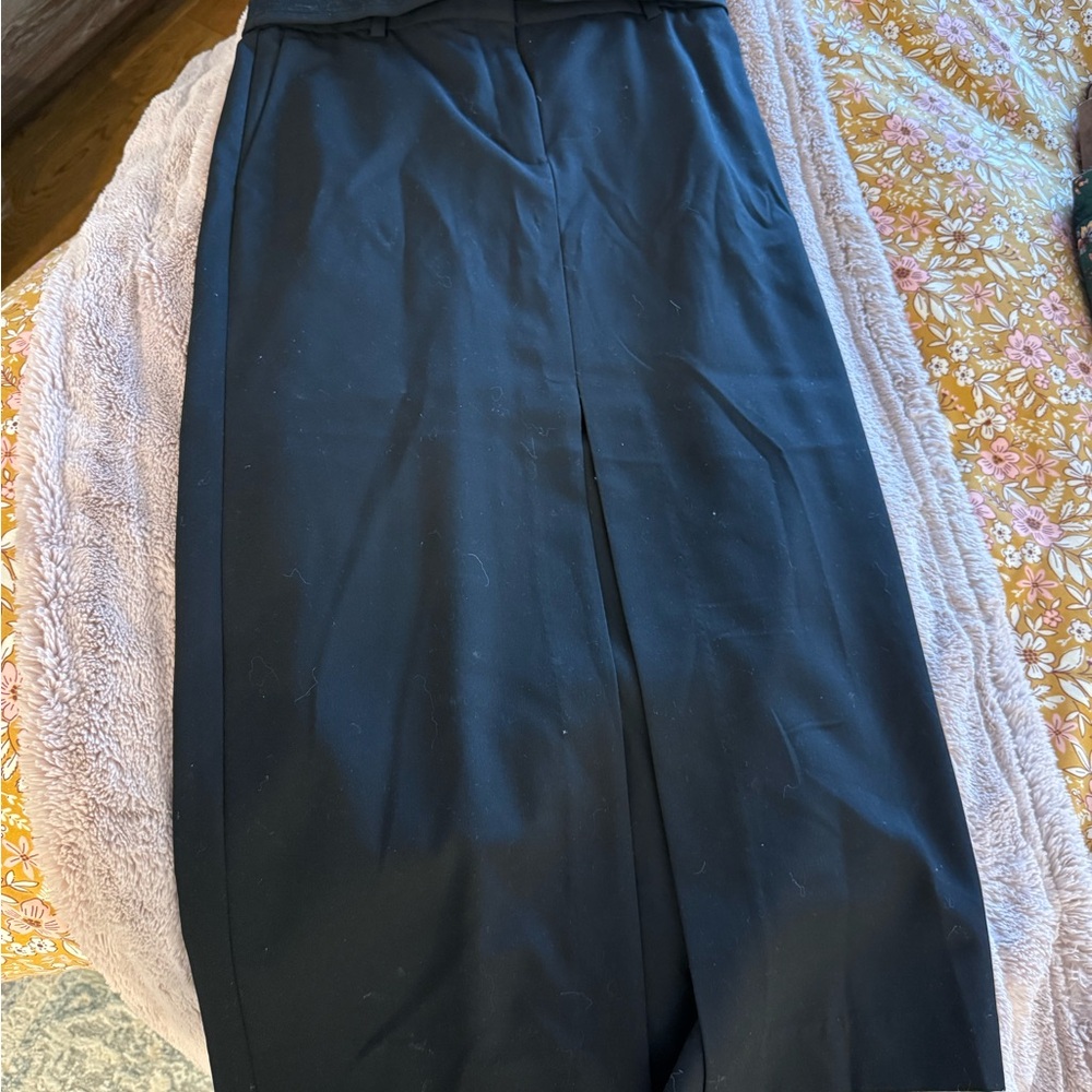 Babaton Black Pencil Skirt with Center Slit